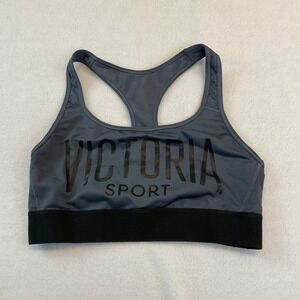 Victoria's Secret Sports Bra Women Small Gray Black Racerback Sport Athletic